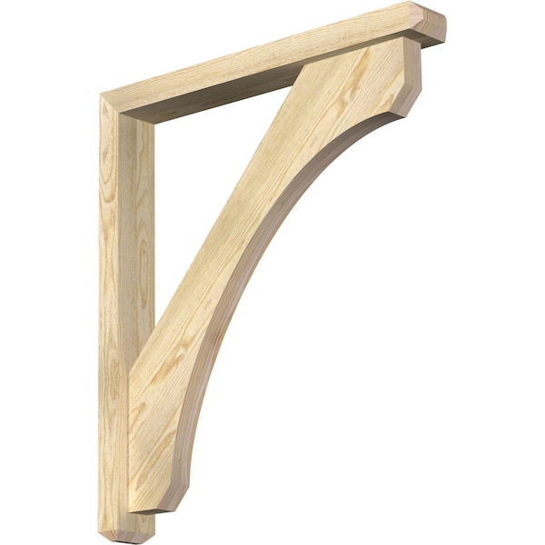 Ekena Millwork Legacy Craftsman Rough Sawn Bracket w/ Offset Brace, Douglas Fir, 4"W x 30"D x 34"H BKT0402X30X34LEC04RDF - main